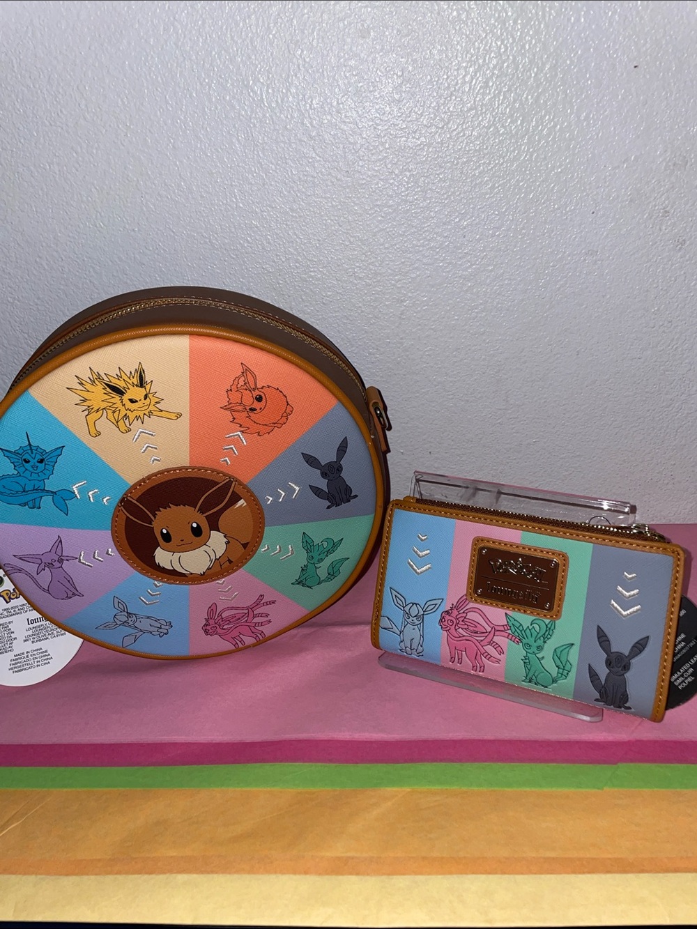 Exclusive Loungefly Pokemon Eeveelution Retro Colorblock Crossbody & Wallet